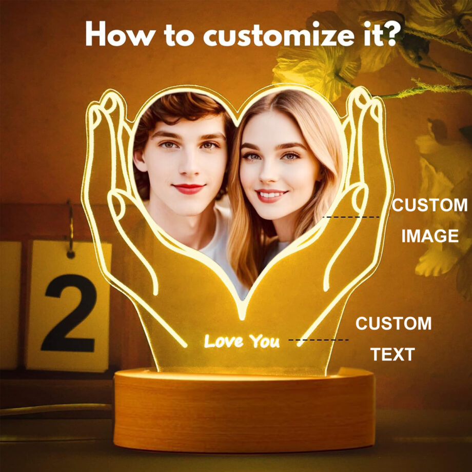 Customized Photo Acrylic Night Light - Perfect Valentine's Day Gift