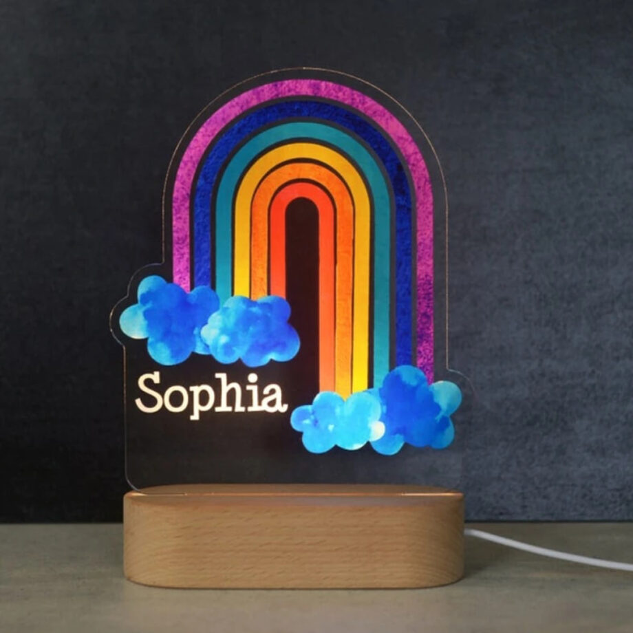 Custom Rainbow Night Light - Perfect Baby Christmas and Child Birthday Present - Colorful, Dimmable, and Stylish Newborn Night Lamp for Bedroom Decoration