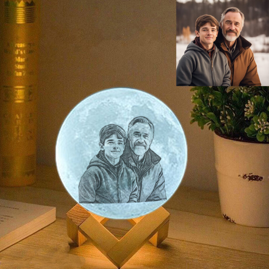 Personalized 3D Printed Moon Lamp for Father's Day: Create Your Own Lunar Light with Custom Text