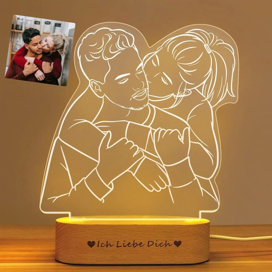 Personalized Custom Photo 3D Lamp Text Customized Bedroom Night Light lover Birthday Gift