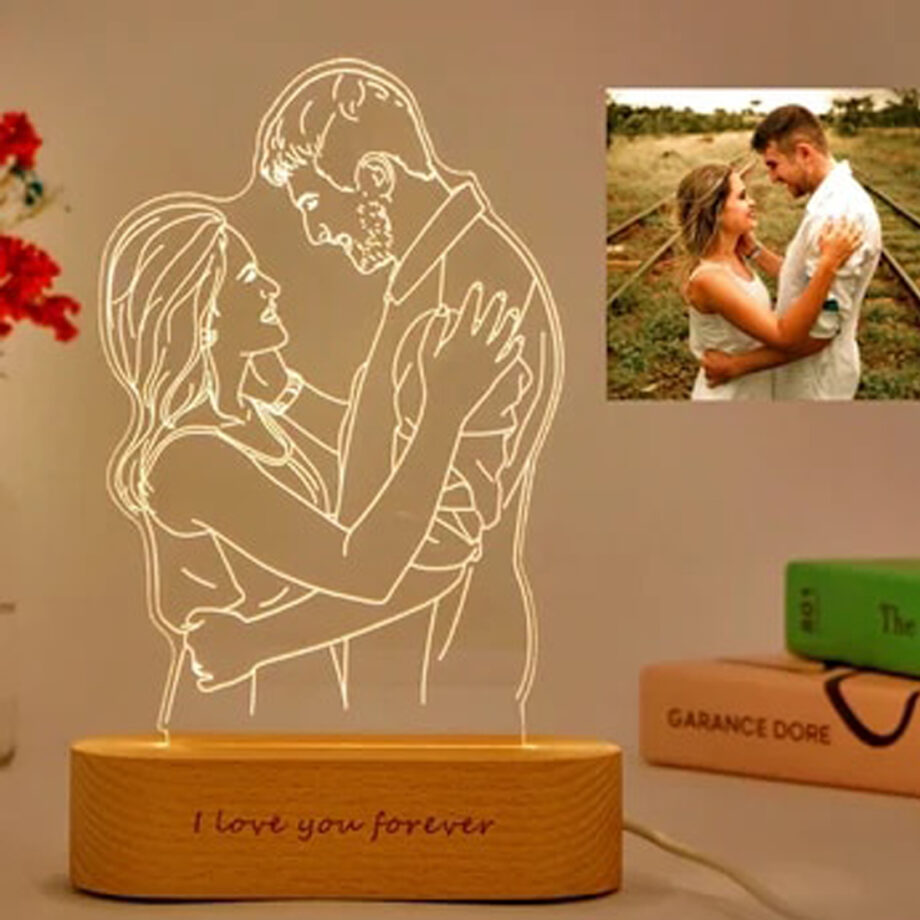 Unique Custom Photo 3D Lamps - Personalized Bedroom Night Lights for Anniversary and Wedding