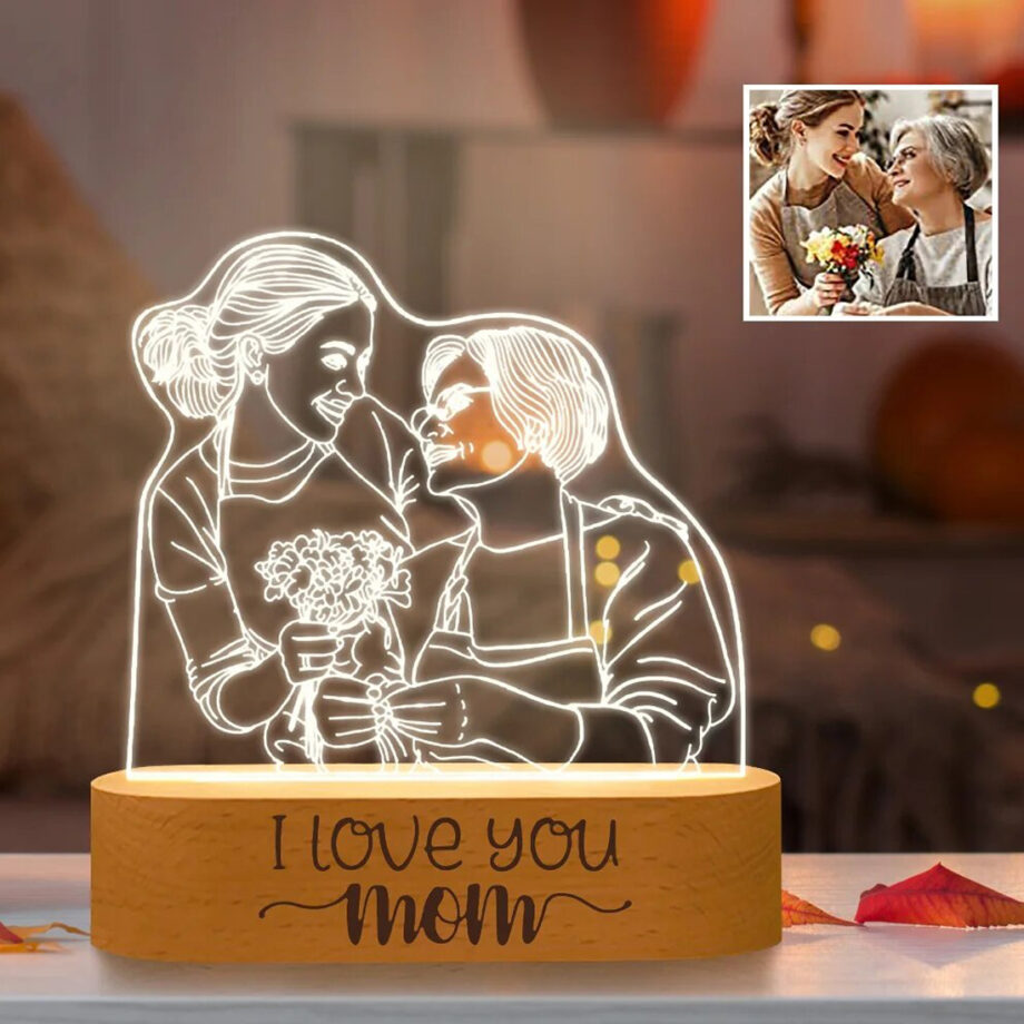 Thanksgiving Personalized Custom Photo 3D Lamp - Text Customized Bedroom Night Light