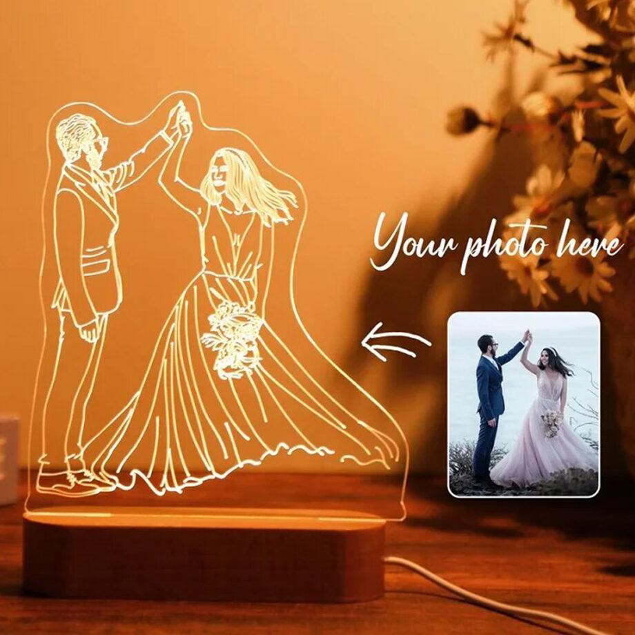 Unique Custom Photo 3D Lamps - Personalized Bedroom Night Lights for Anniversary and Wedding