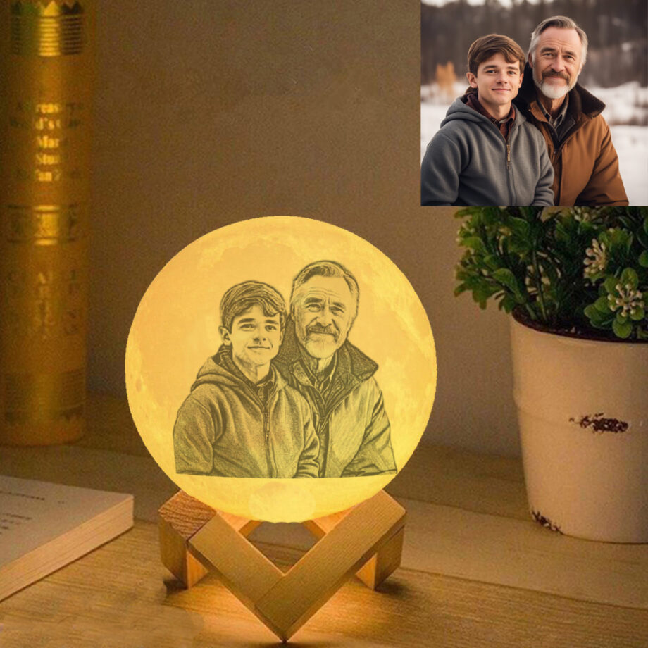 Personalized 3D Printed Moon Lamp for Father's Day: Create Your Own Lunar Light with Custom Text