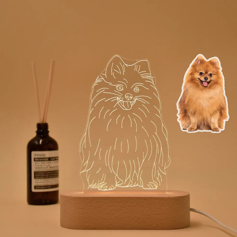 Personalized Custom Photo 3D Lamp Text Customized Bedroom Night Light Cute Dog