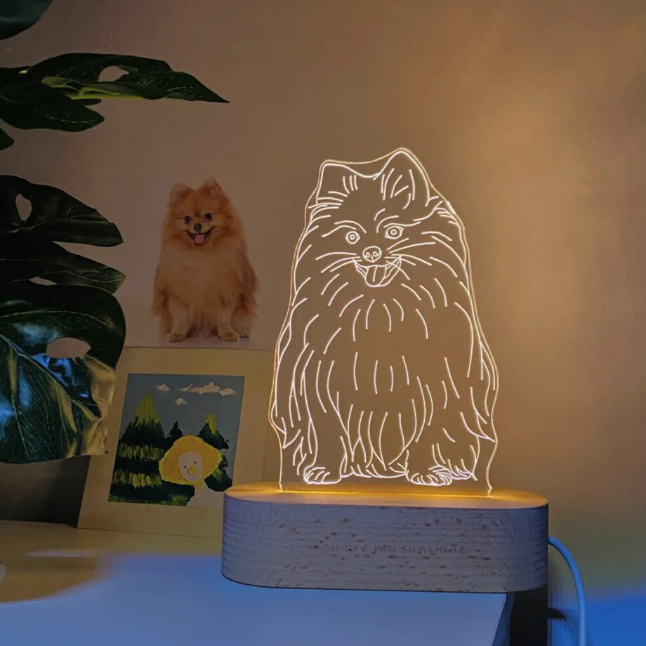 Personalized Custom Photo 3D Lamp Text Customized Bedroom Night Light Cute Dog