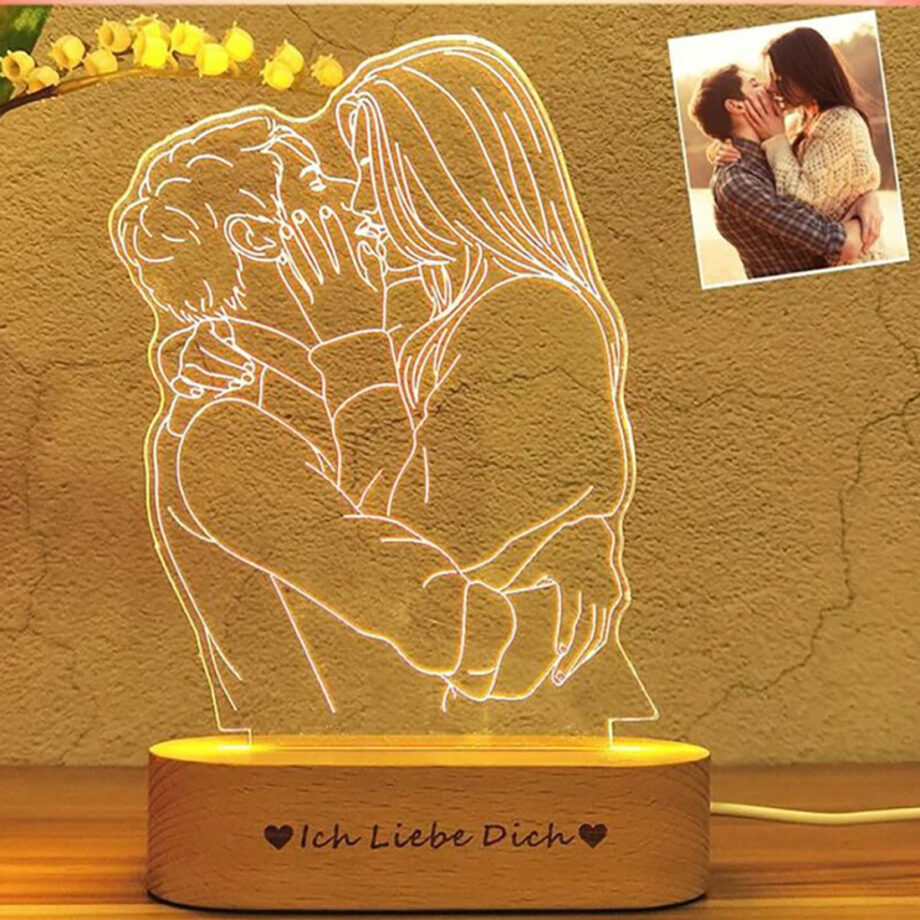 Unique Custom Photo 3D Lamps - Personalized Bedroom Night Lights for Anniversary and Wedding