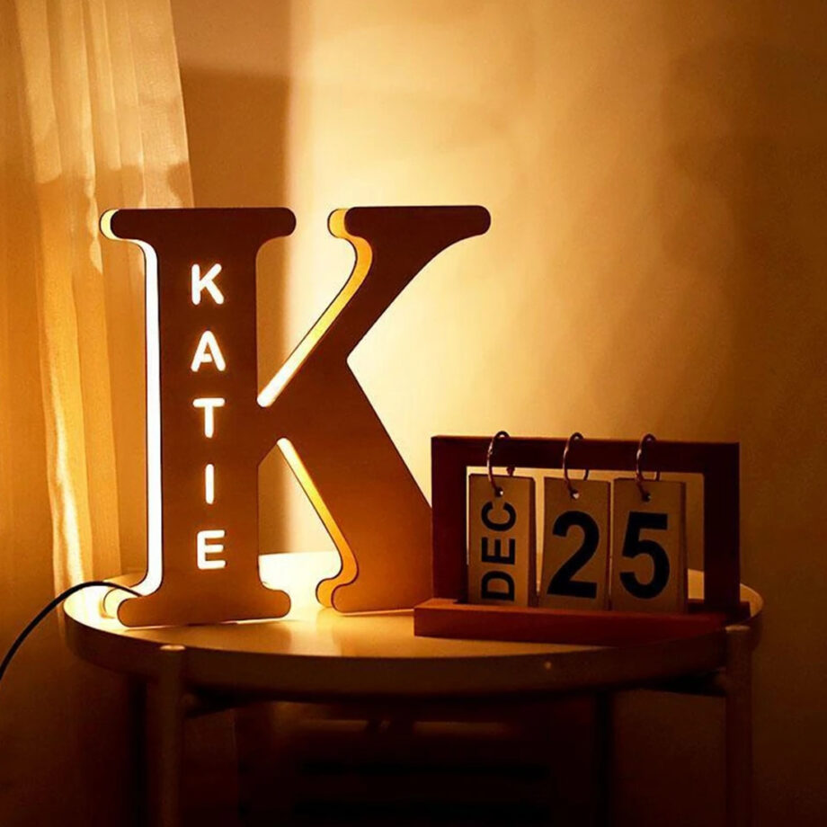 Customized Night Lamp with Letters - Personalized Wall Light for Bedroom Decor, Corridor Illumination