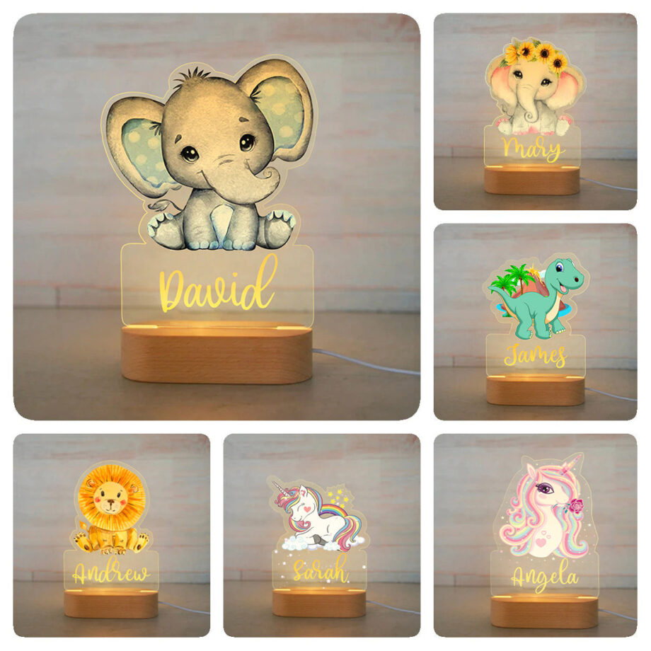 Personalized Bright Night Light Featuring Cute Cartoon Animals for Sweet Dreams - Ideal for a Good Night's Sleep