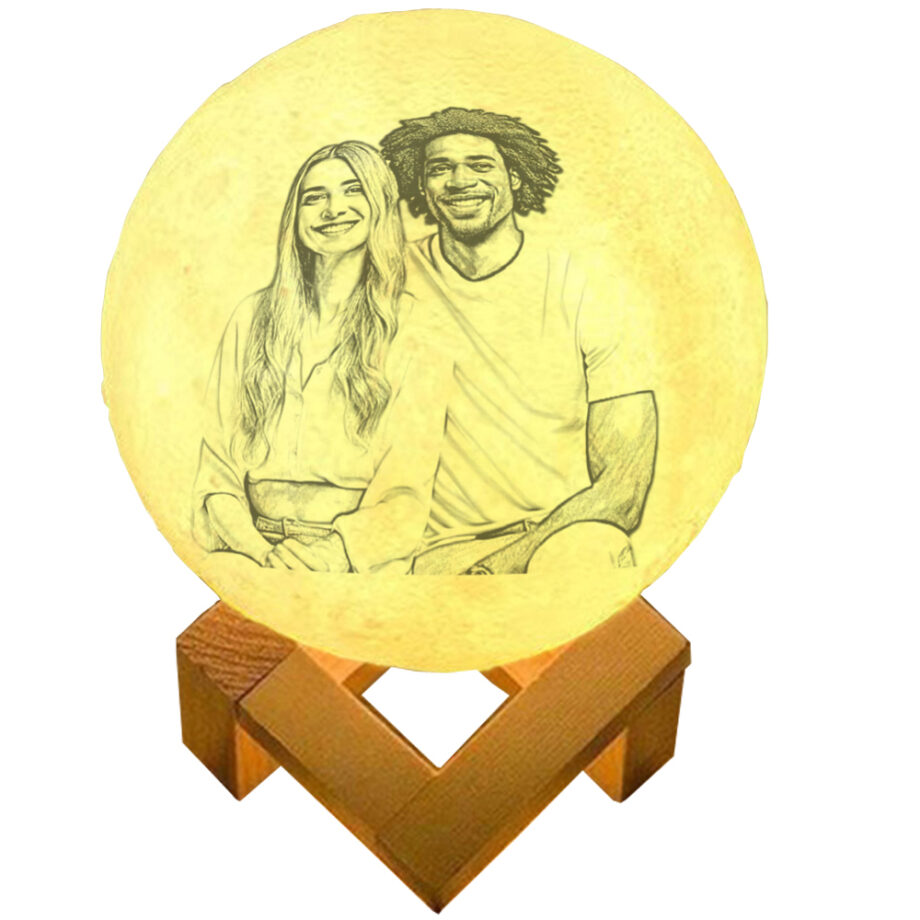 Custom Personalized 3D Printed Moon Lamp - Add Your Text - Perfect for Valentine's Day [2024]