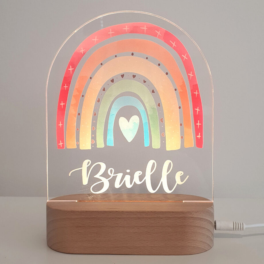 Custom Rainbow Night Light - Perfect Baby Christmas and Child Birthday Present - Colorful, Dimmable, and Stylish Newborn Night Lamp for Bedroom Decoration