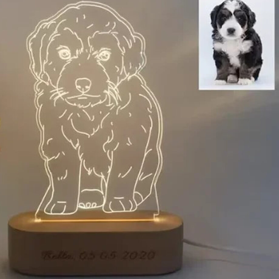 Personalized Custom Photo 3D Lamp Text Customized Bedroom Night Light Cute Dog