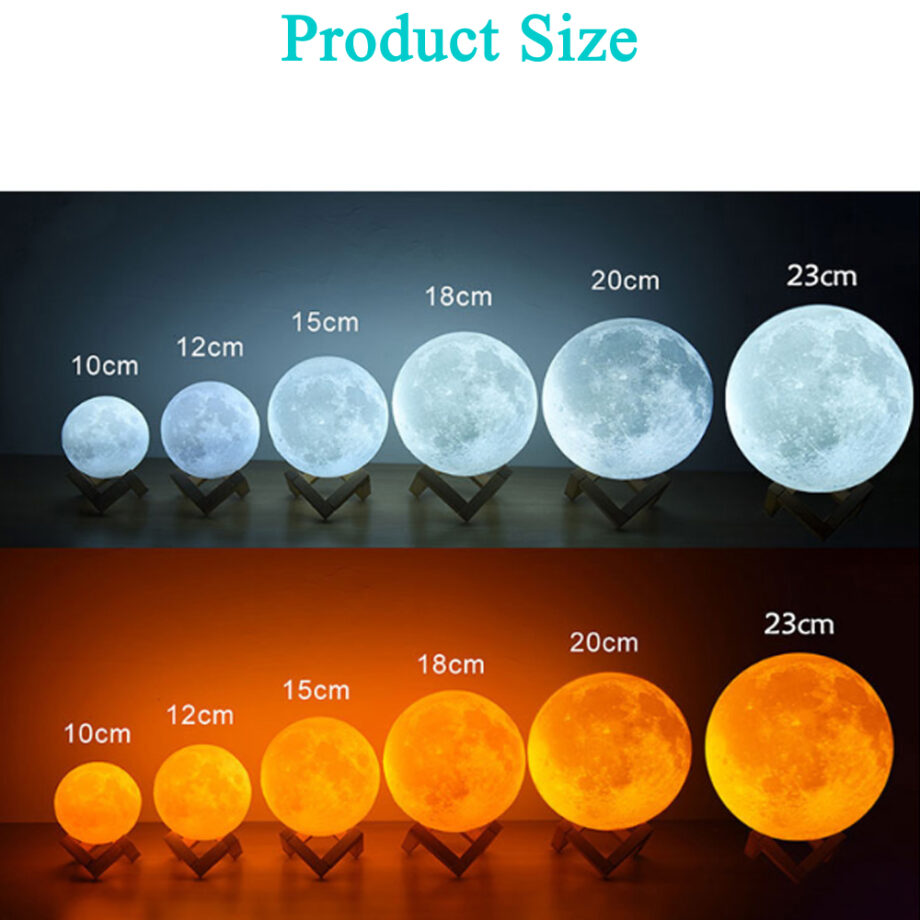 Custom 3D Printing Photo Moon Lamp With Your Text - Ideal For Wedding Anniversary & Personalized Gifts